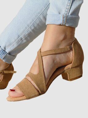 Leo Dance Torri 2 Cognac Nubuck Heels – NEW – West Coast Swing Dance Shoes EU 37